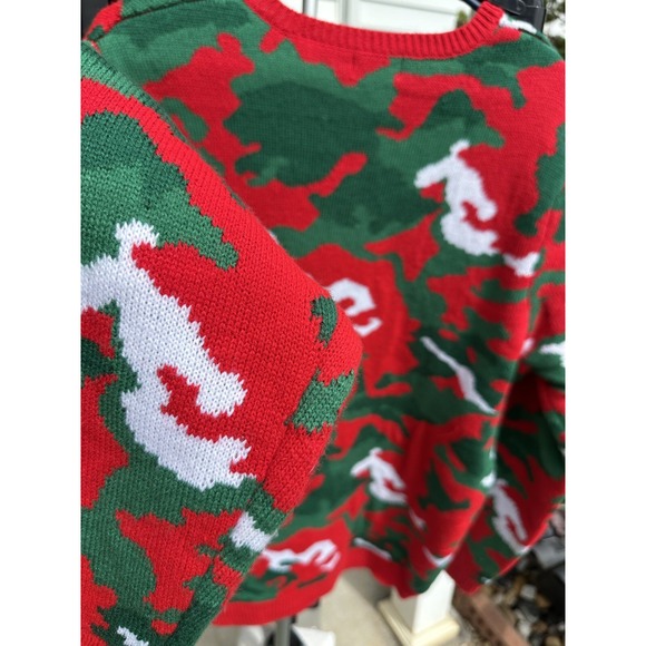 Ugly Christmas Sweater Size XL 46-48 Deer Hunting Built-in Drink Holder Camo - Picture 5 of 16